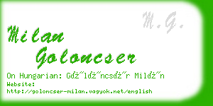 milan goloncser business card